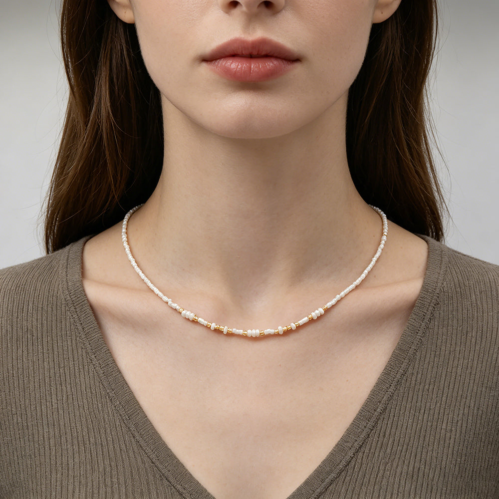 Handmade Customizable Miyuki Beads Necklace With Natural Stone Beads