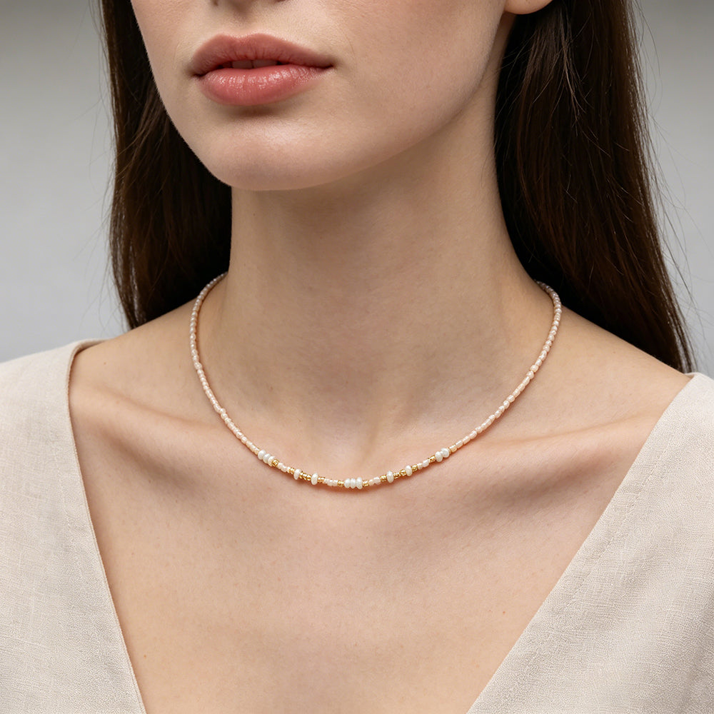Handmade Customizable Miyuki Beads Necklace With Natural Stone Beads