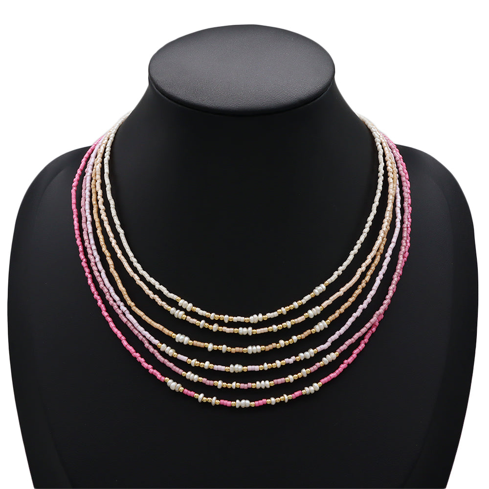 Handmade Customizable Miyuki Beads Necklace With Natural Stone Beads