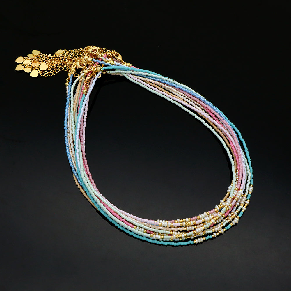 Handmade Customizable Miyuki Beads Necklace With Natural Stone Beads