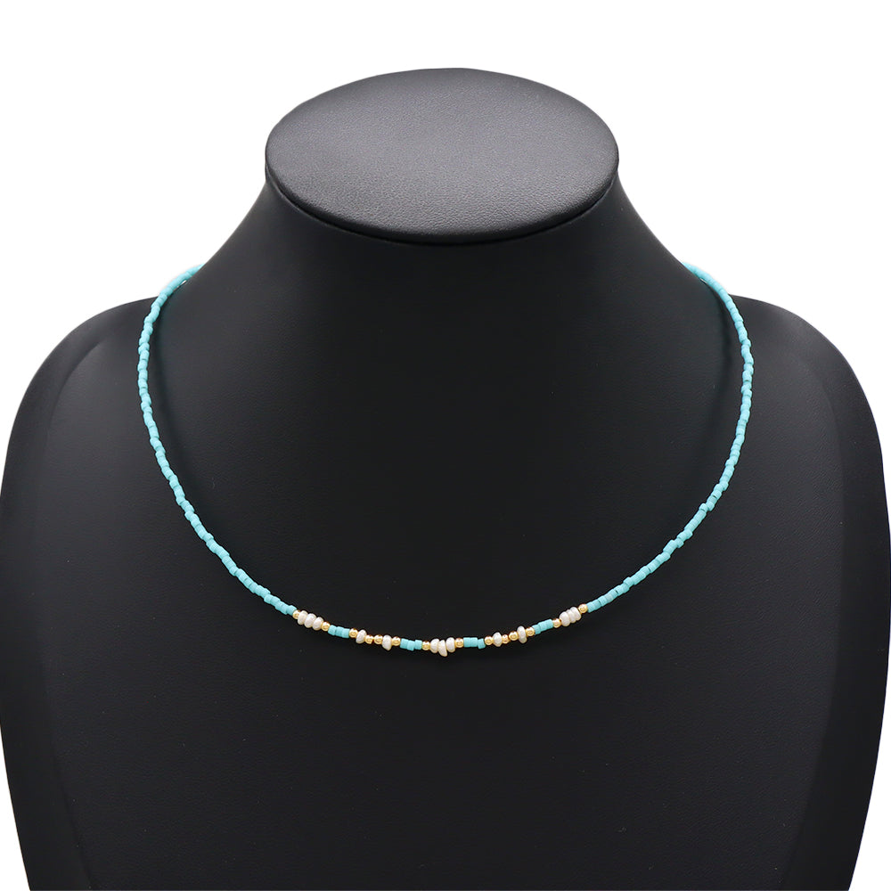 Handmade Customizable Miyuki Beads Necklace With Natural Stone Beads