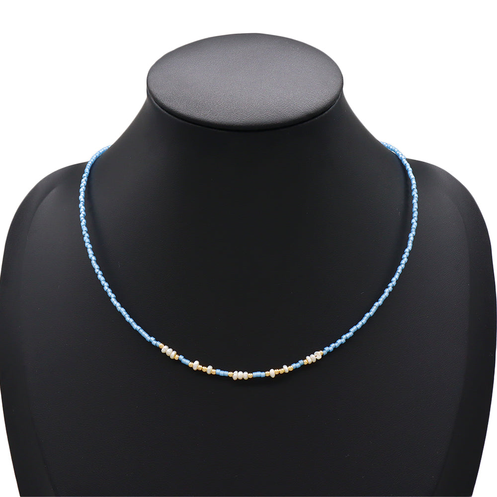 Handmade Customizable Miyuki Beads Necklace With Natural Stone Beads
