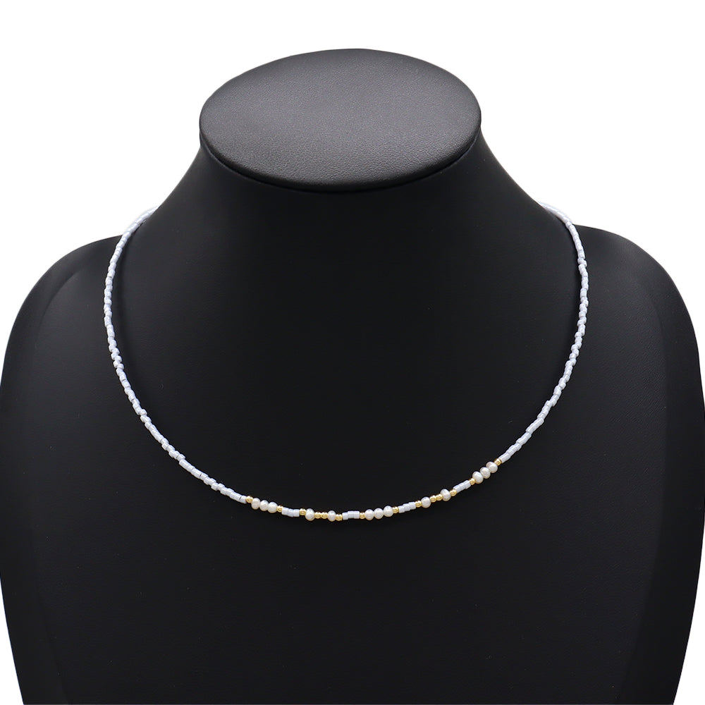 Handmade Customizable Miyuki Beads Necklace With Natural Stone Beads