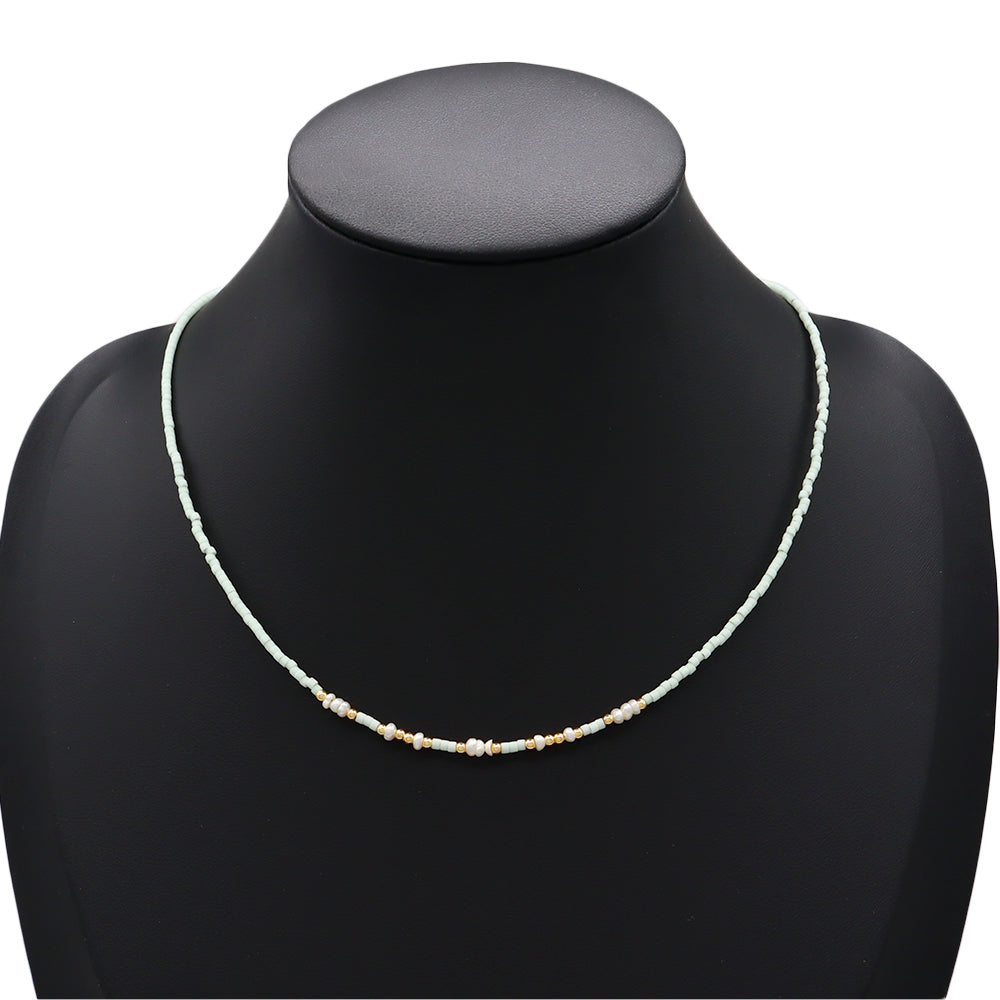 Handmade Customizable Miyuki Beads Necklace With Natural Stone Beads