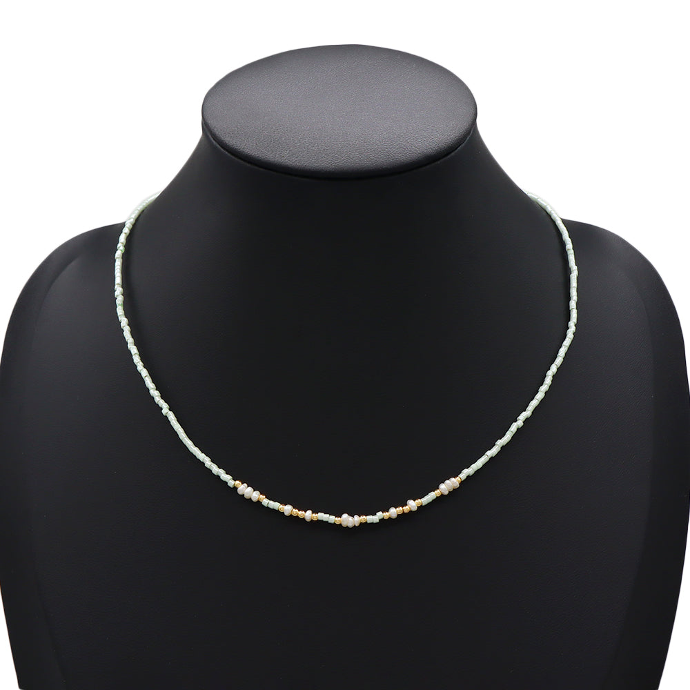 Handmade Customizable Miyuki Beads Necklace With Natural Stone Beads