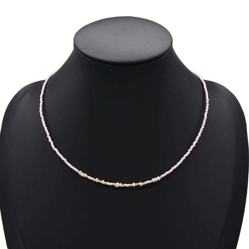Handmade Customizable Miyuki Beads Necklace With Natural Stone Beads