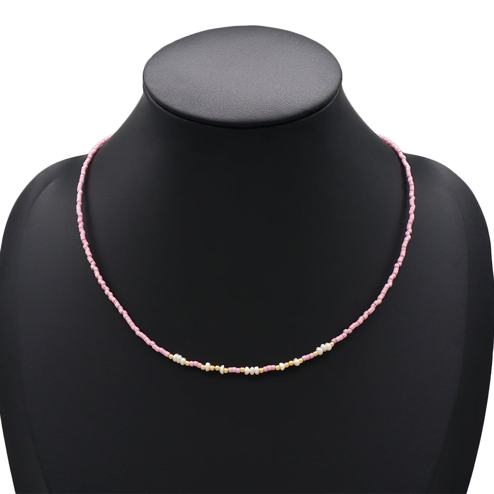 Handmade Customizable Miyuki Beads Necklace With Natural Stone Beads