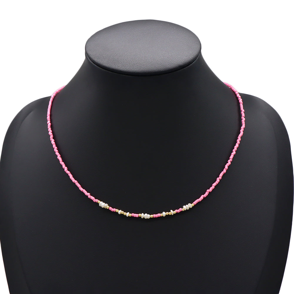 Handmade Customizable Miyuki Beads Necklace With Natural Stone Beads