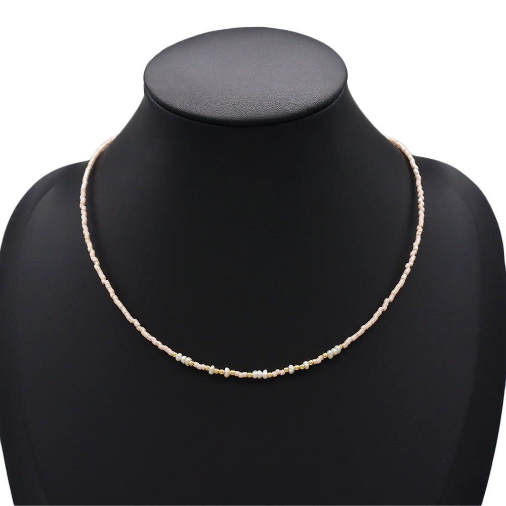 Handmade Customizable Miyuki Beads Necklace With Natural Stone Beads