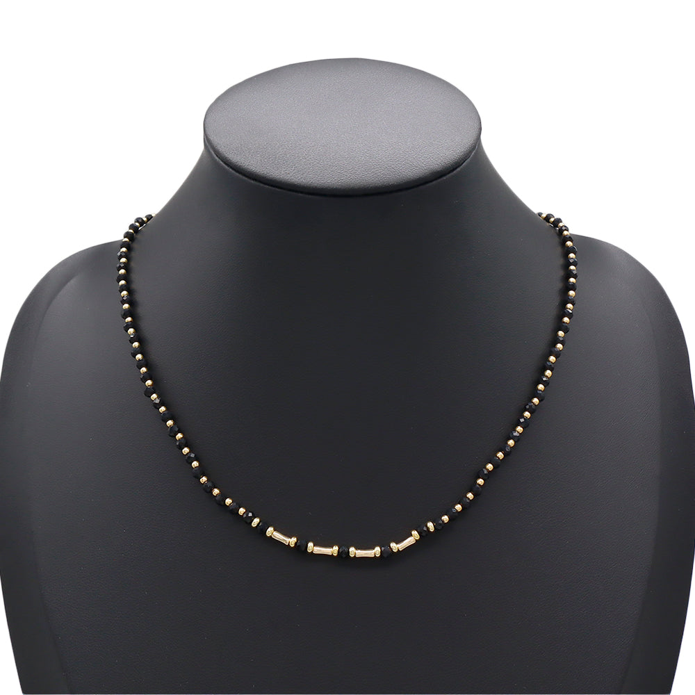 Handmade Customizable Natural Stone Beads With Brass Beads Necklace