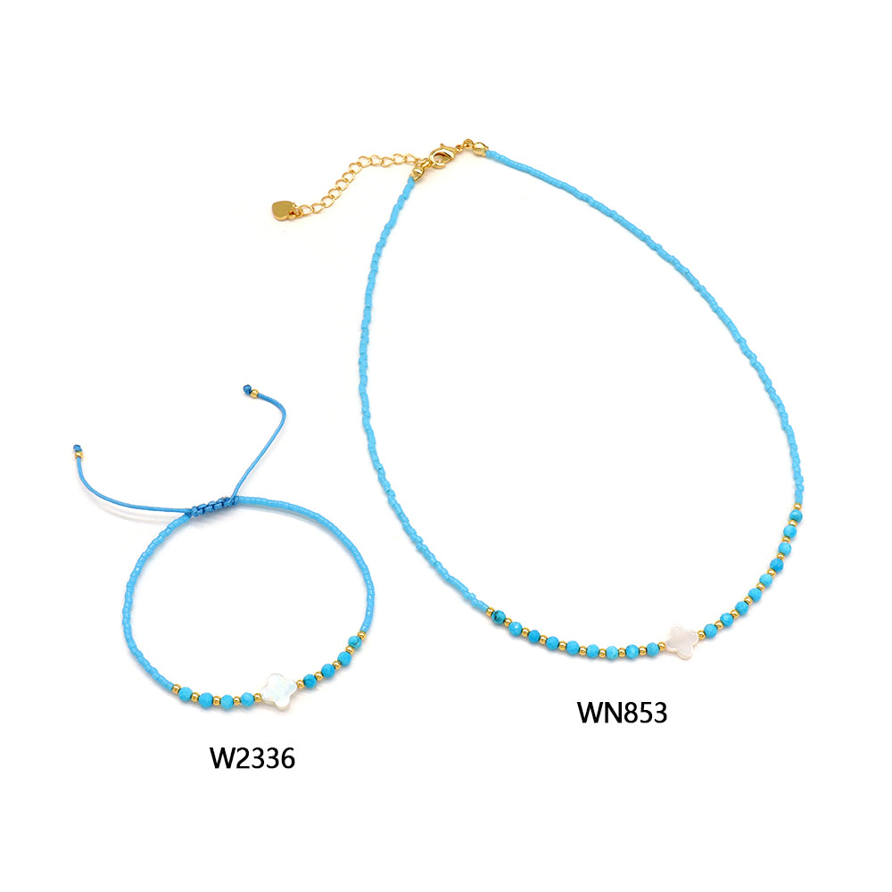 Handmade Customizable Miyuki Beads Nacklace With Natural Stone Beads Brass Beads
