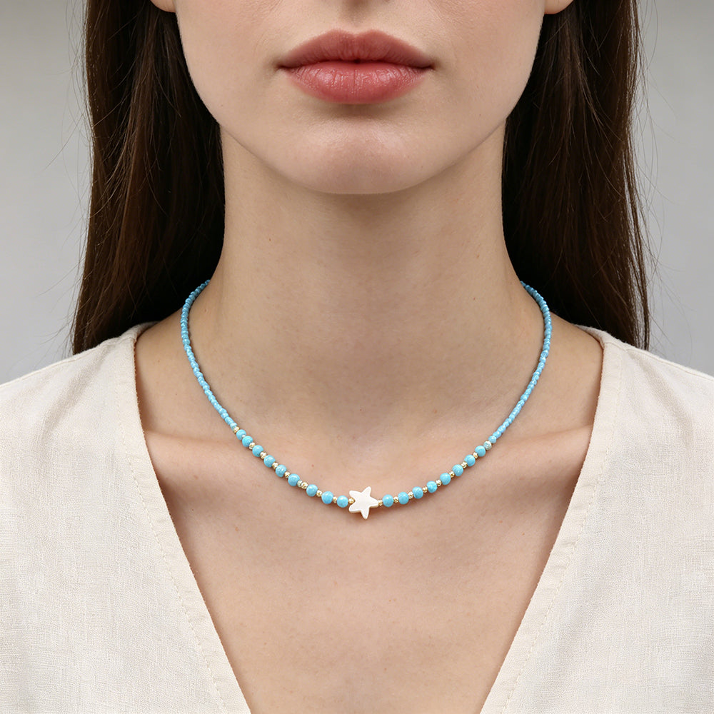Handmade Customizable Miyuki Beads Nacklace With Natural Stone Beads Brass Beads