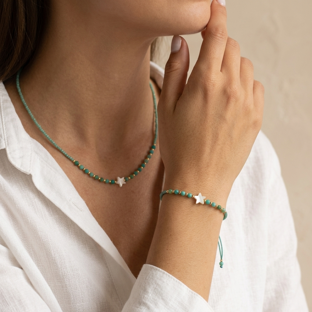Handmade Customizable Miyuki Beads Nacklace With Natural Stone Beads Brass Beads