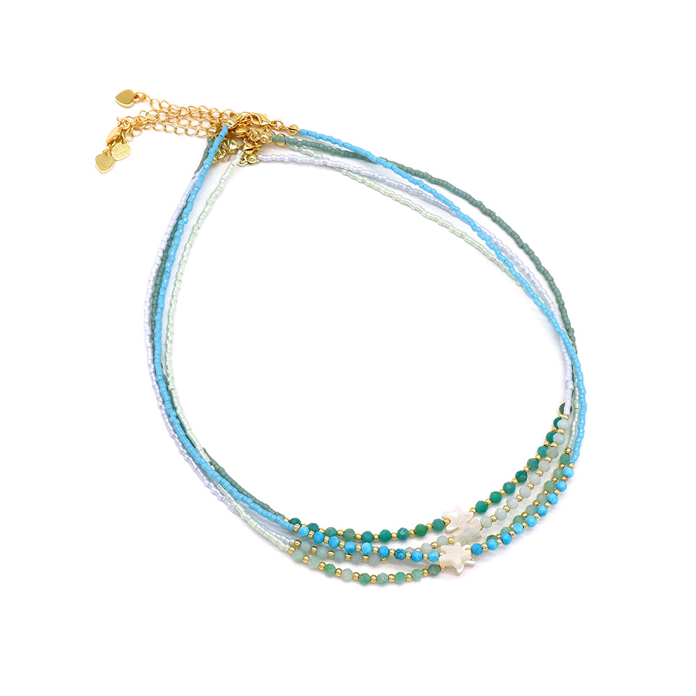 Handmade Customizable Miyuki Beads Nacklace With Natural Stone Beads Brass Beads