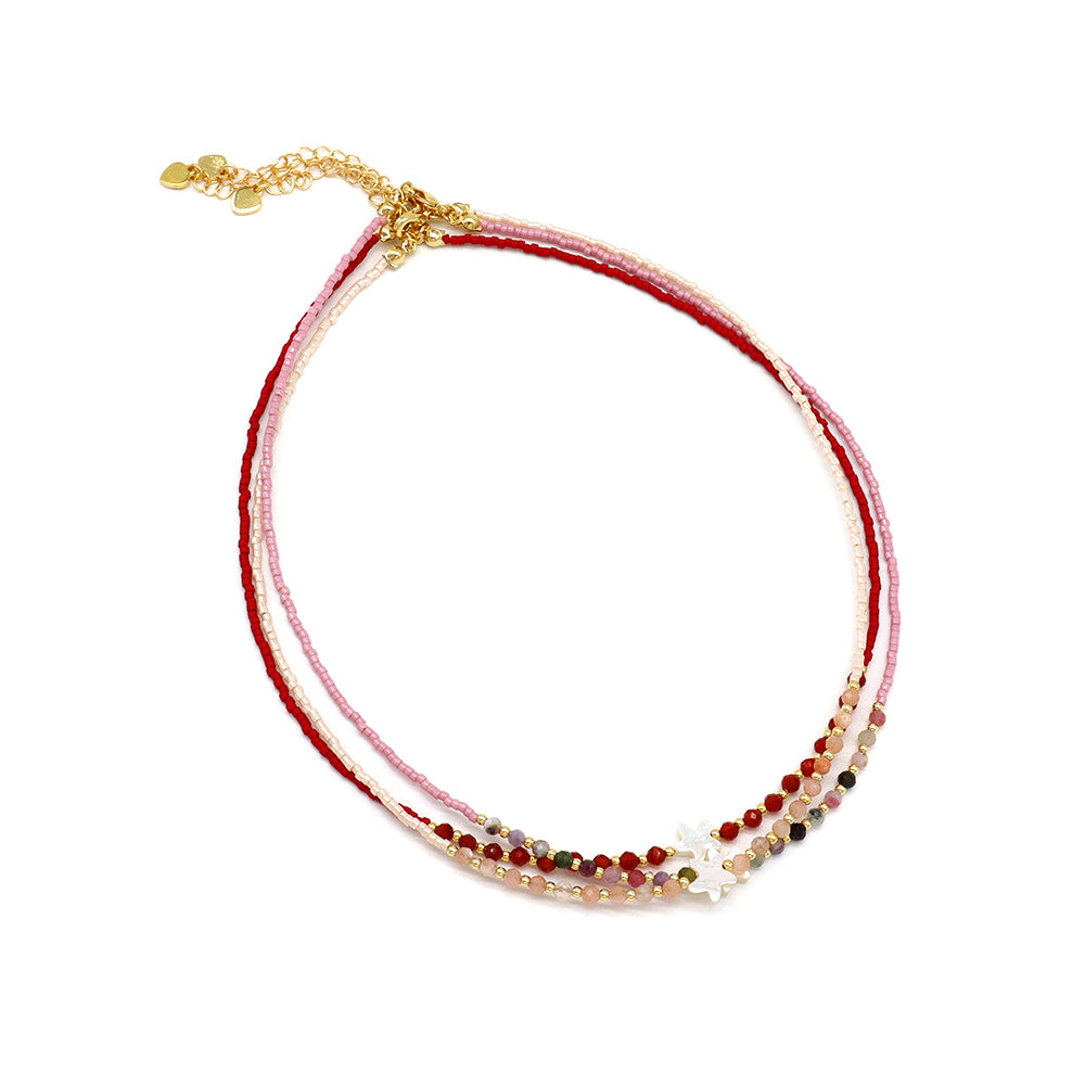 Handmade Customizable Miyuki Beads Nacklace With Natural Stone Beads Brass Beads