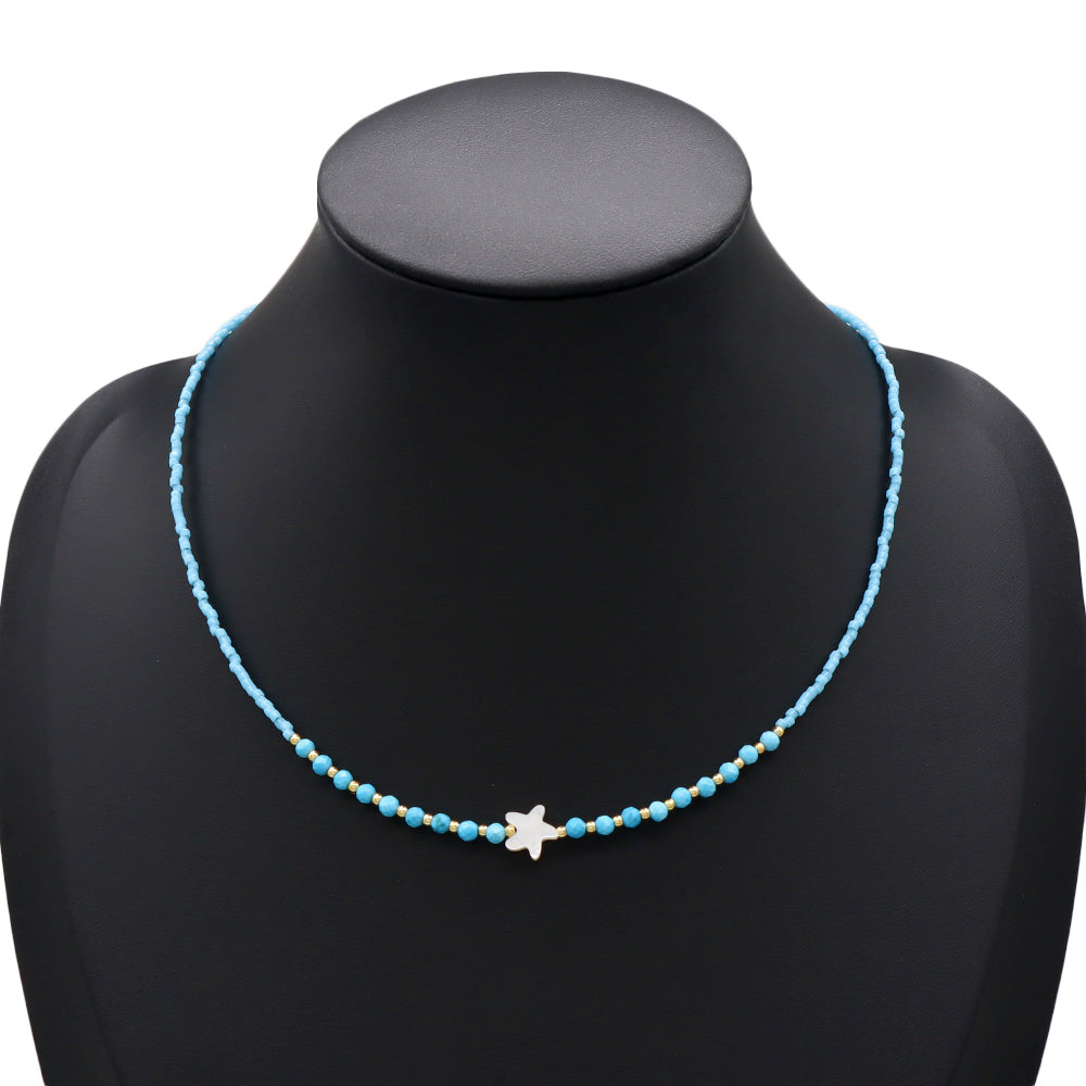 Handmade Customizable Miyuki Beads Nacklace With Natural Stone Beads Brass Beads