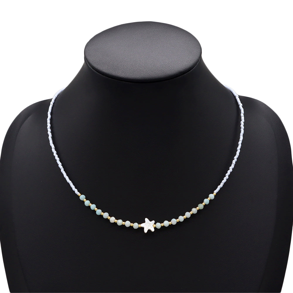 Handmade Customizable Miyuki Beads Nacklace With Natural Stone Beads Brass Beads