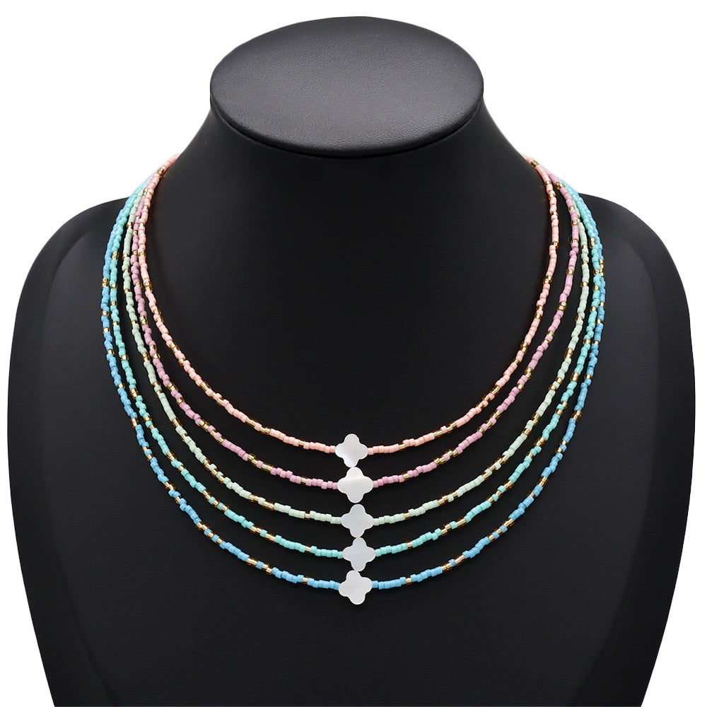 Handmade Customizable Miyuki Beads Necklace With Shell Charm