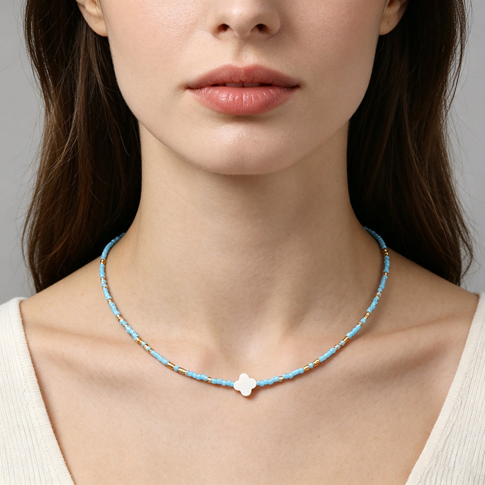 Handmade Customizable Miyuki Beads Necklace With Shell Charm