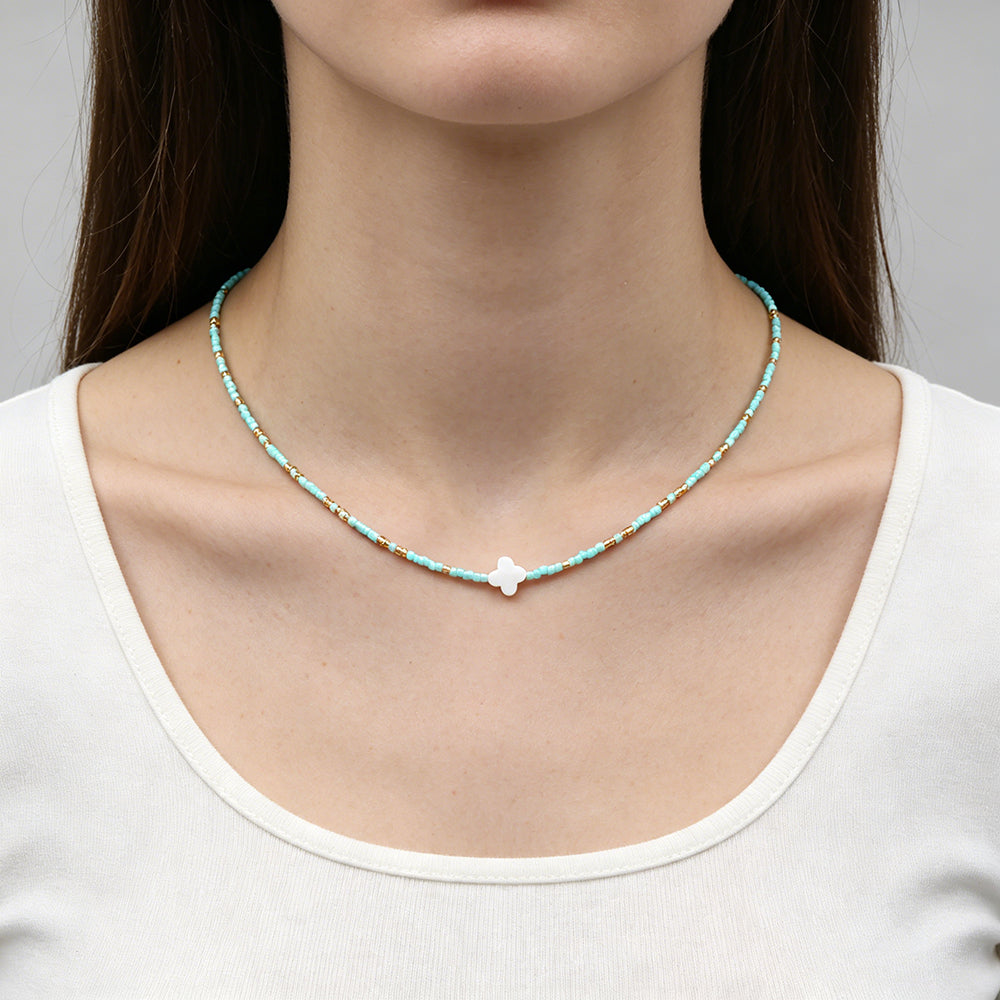 Handmade Customizable Miyuki Beads Necklace With Shell Charm
