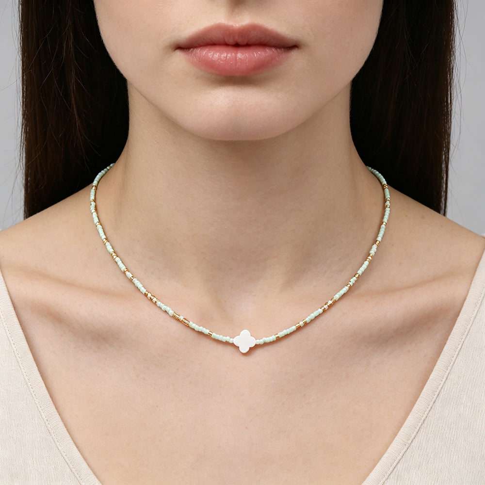 Handmade Customizable Miyuki Beads Necklace With Shell Charm