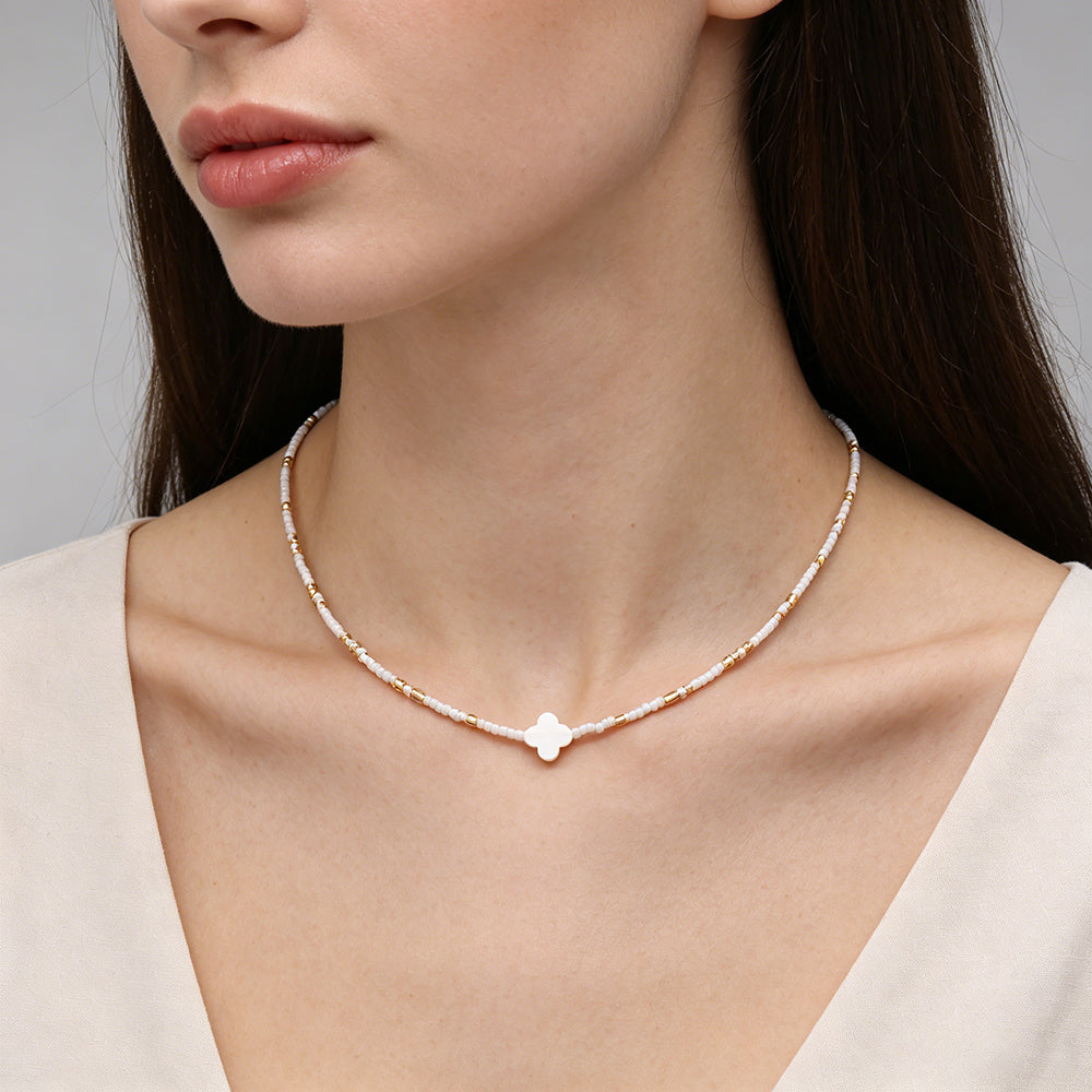 Handmade Customizable Miyuki Beads Necklace With Shell Charm