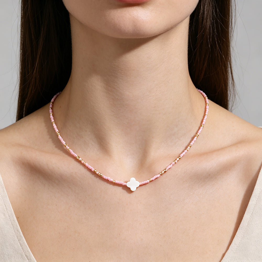 Handmade Customizable Miyuki Beads Necklace With Shell Charm