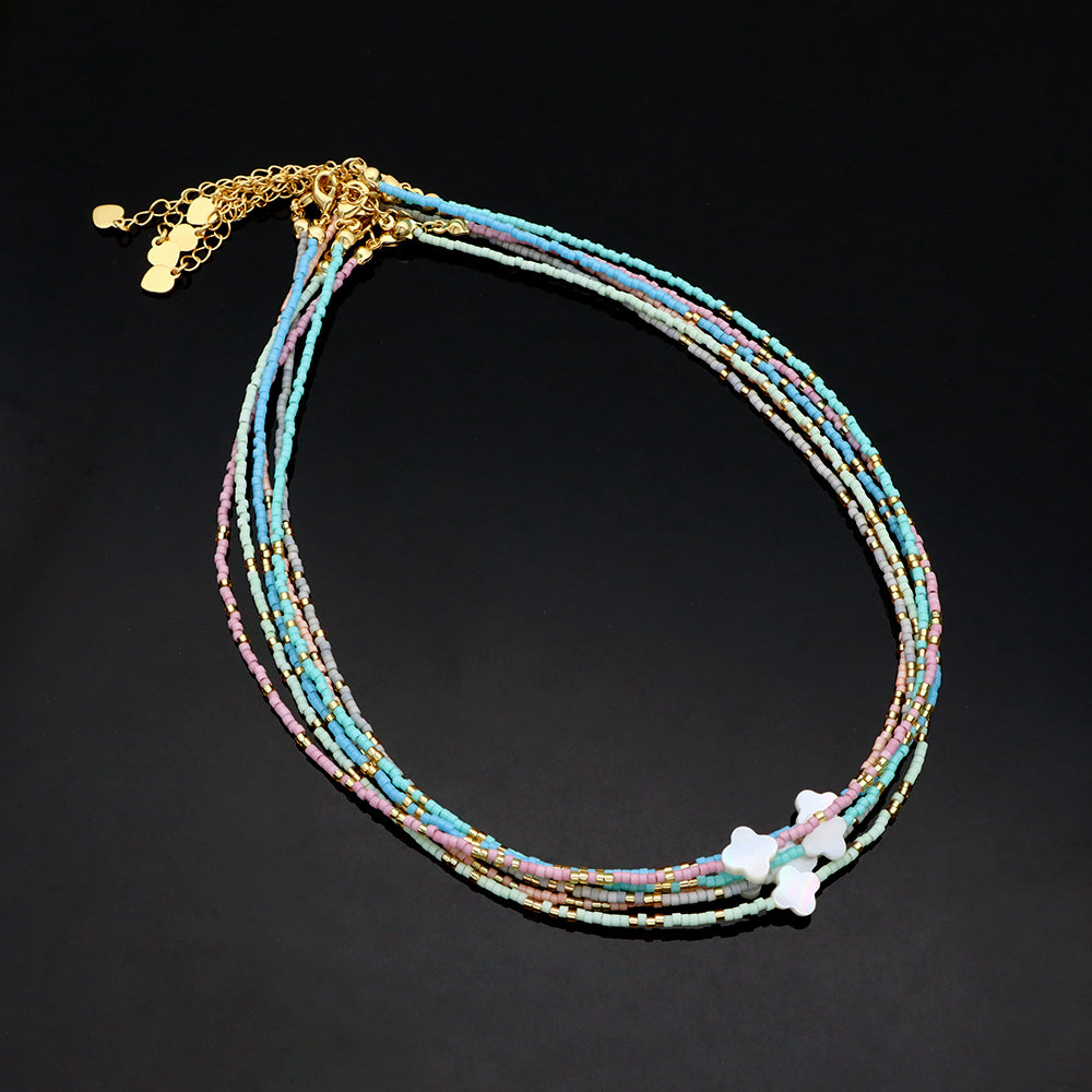 Handmade Customizable Miyuki Beads Necklace With Shell Charm