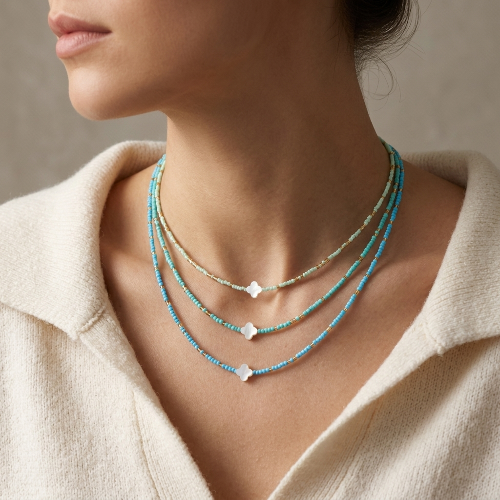 Handmade Customizable Miyuki Beads Necklace With Shell Charm