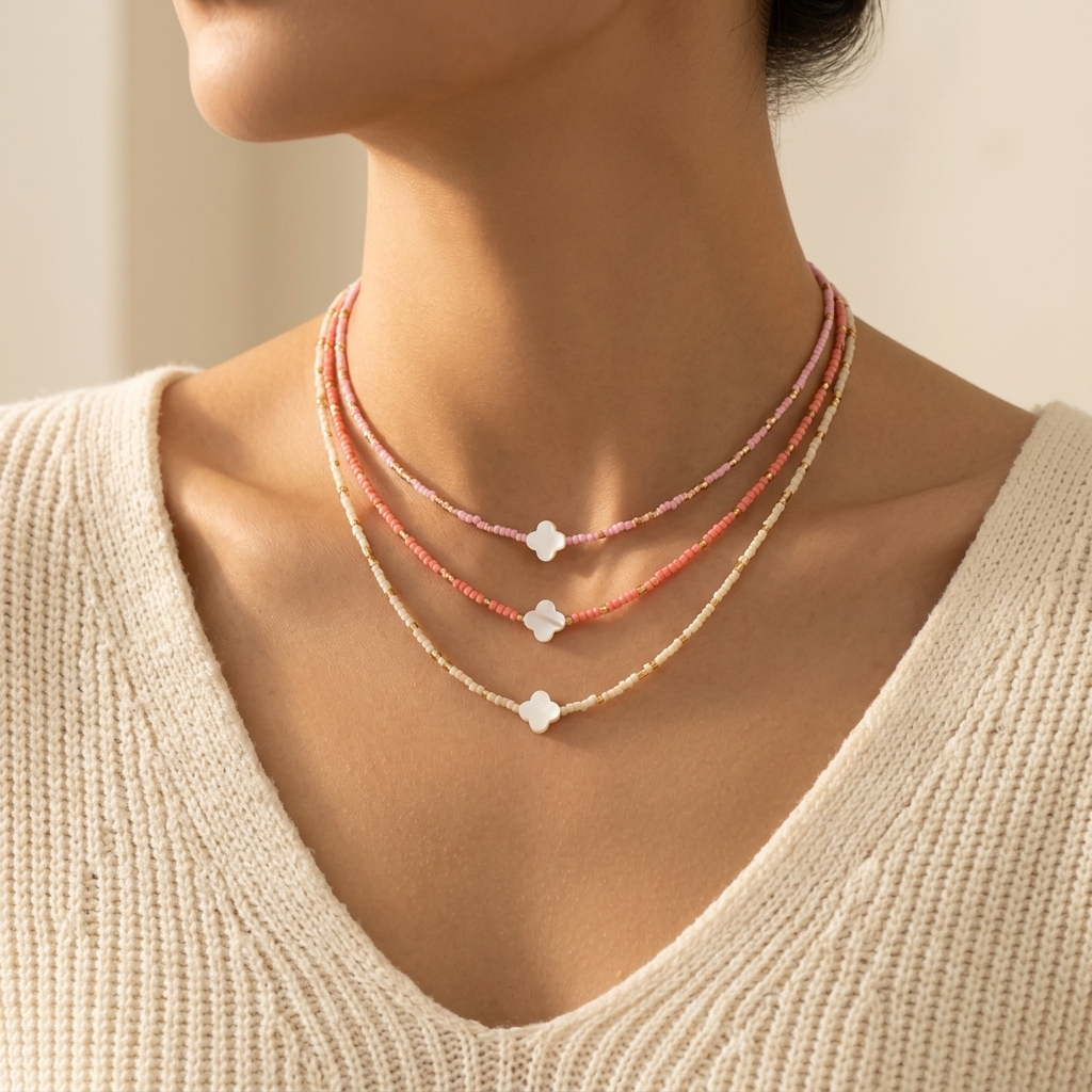 Handmade Customizable Miyuki Beads Necklace With Shell Charm