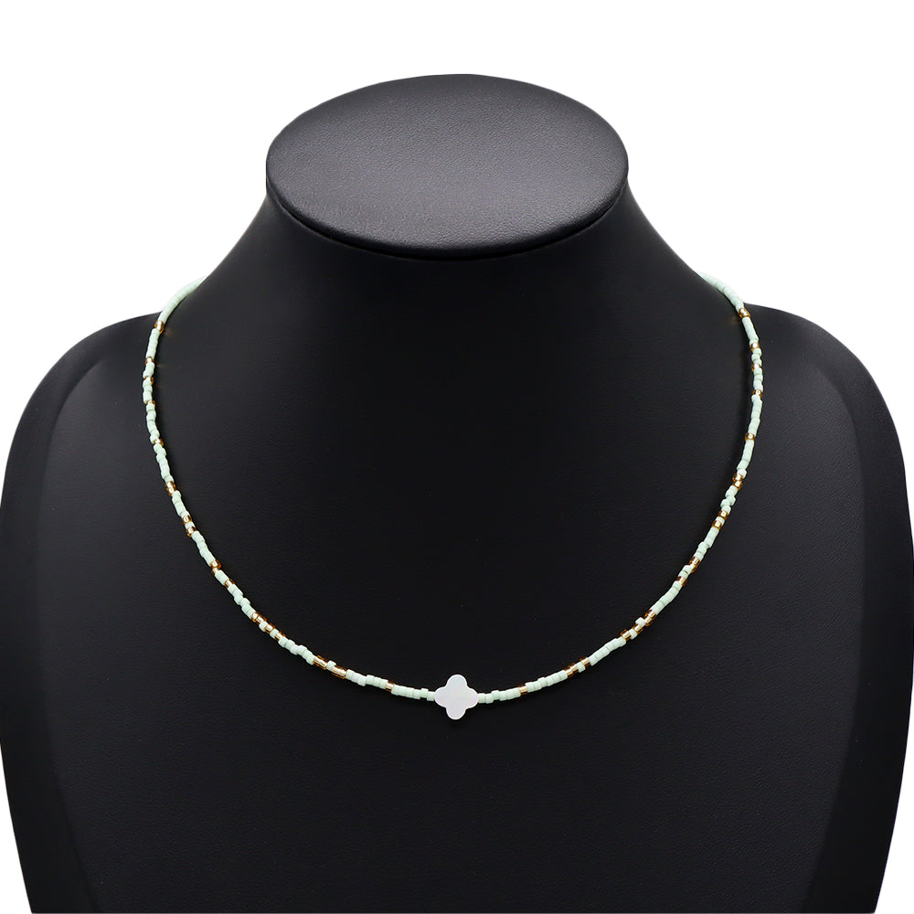 Handmade Customizable Miyuki Beads Necklace With Shell Charm