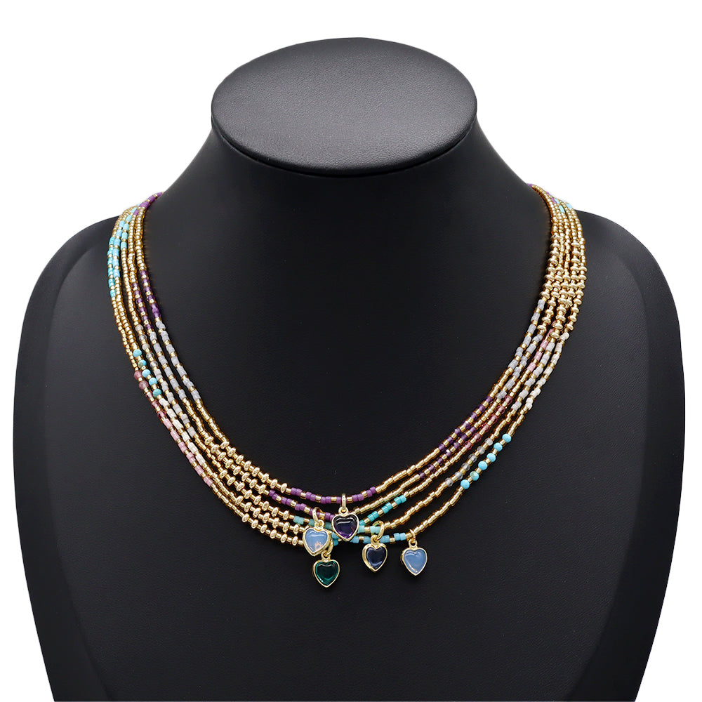 Handmade Customizable Miyuki Beads Necklace With Natural Stone