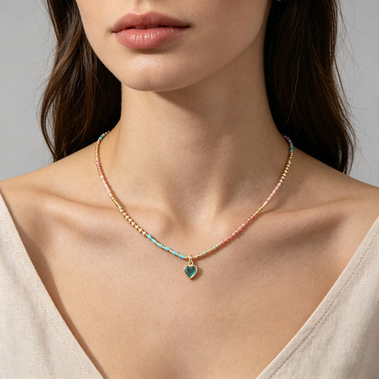 Handmade Customizable Miyuki Beads Necklace With Natural Stone