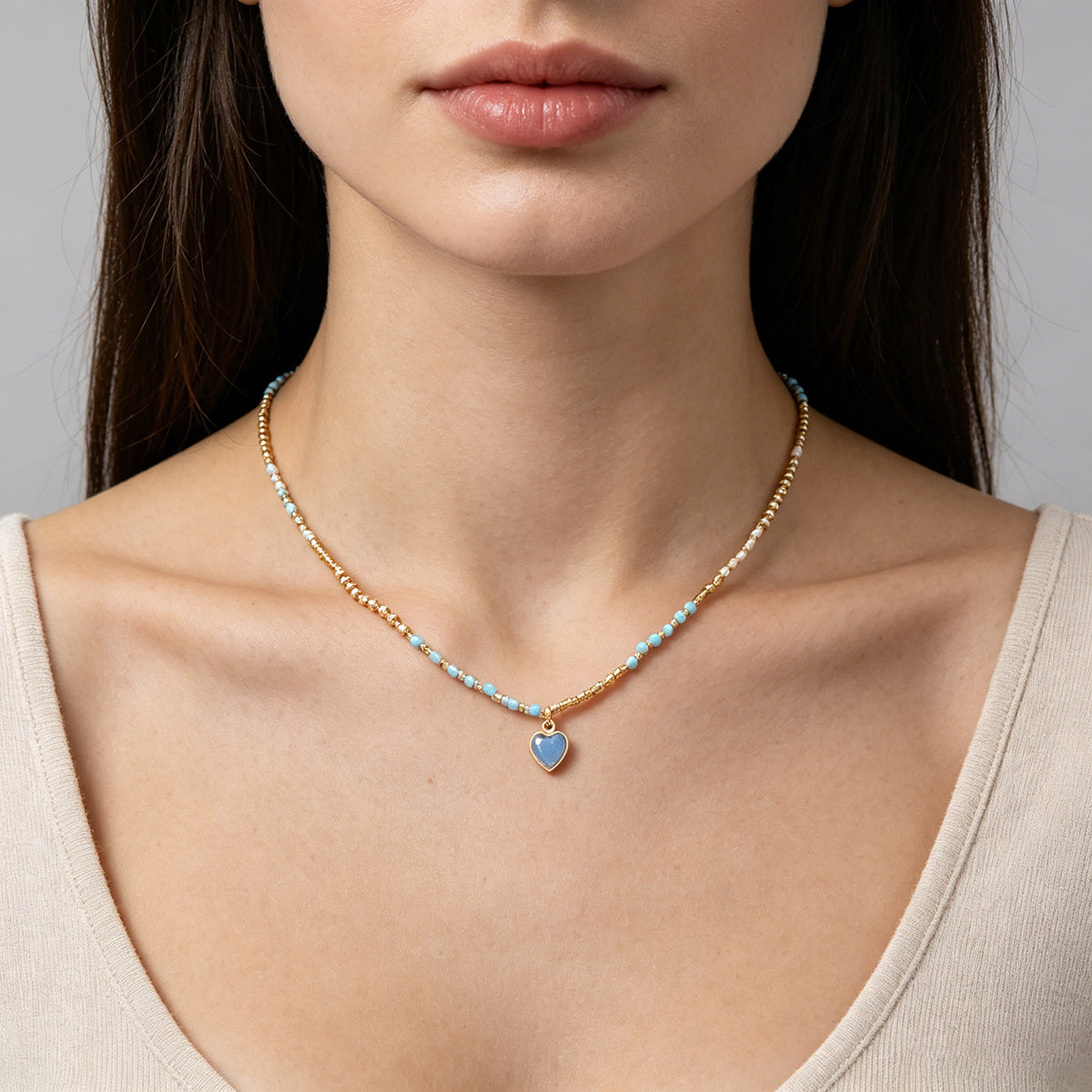 Handmade Customizable Miyuki Beads Necklace With Natural Stone