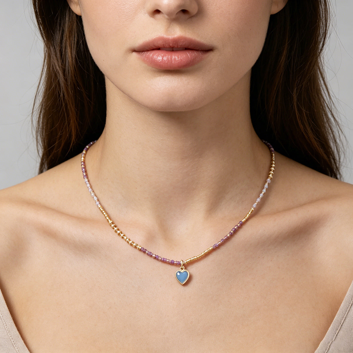 Handmade Customizable Miyuki Beads Necklace With Natural Stone