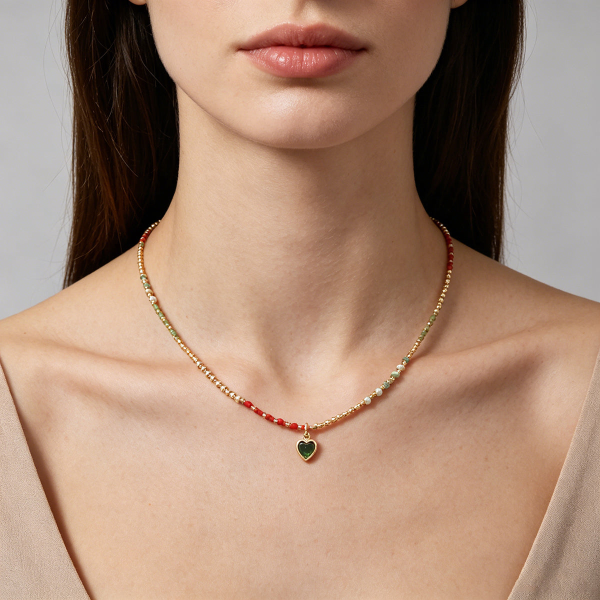 Handmade Customizable Miyuki Beads Necklace With Natural Stone