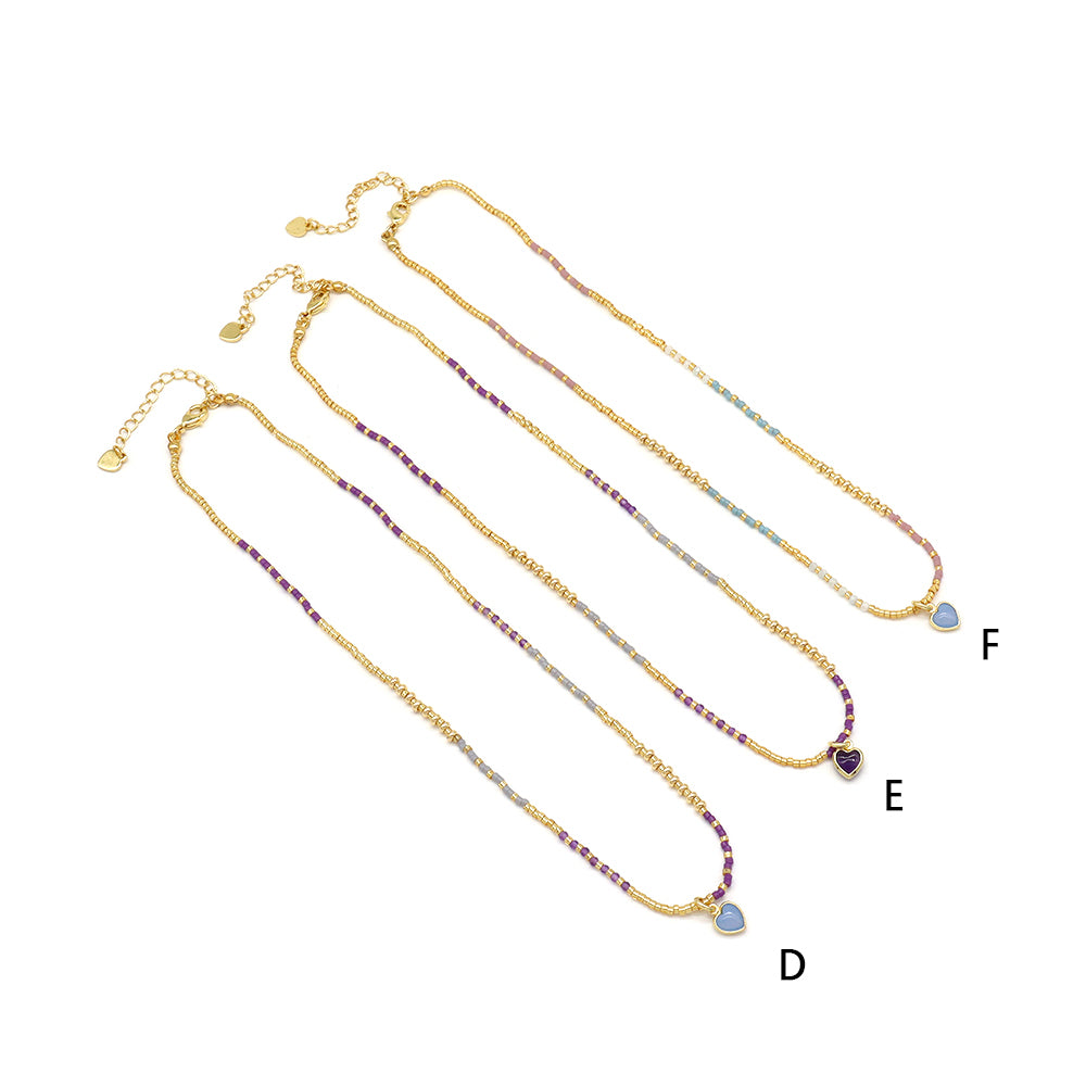 Handmade Customizable Miyuki Beads Necklace With Natural Stone