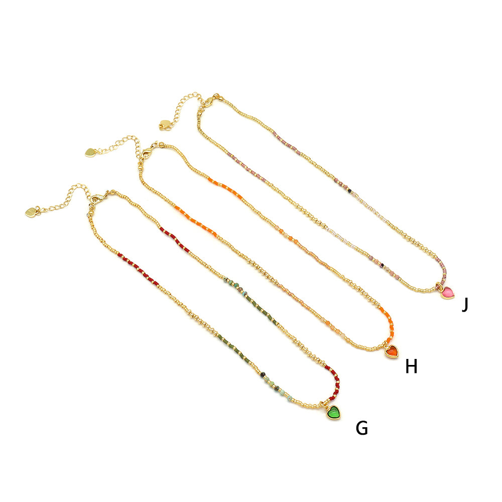 Handmade Customizable Miyuki Beads Necklace With Natural Stone
