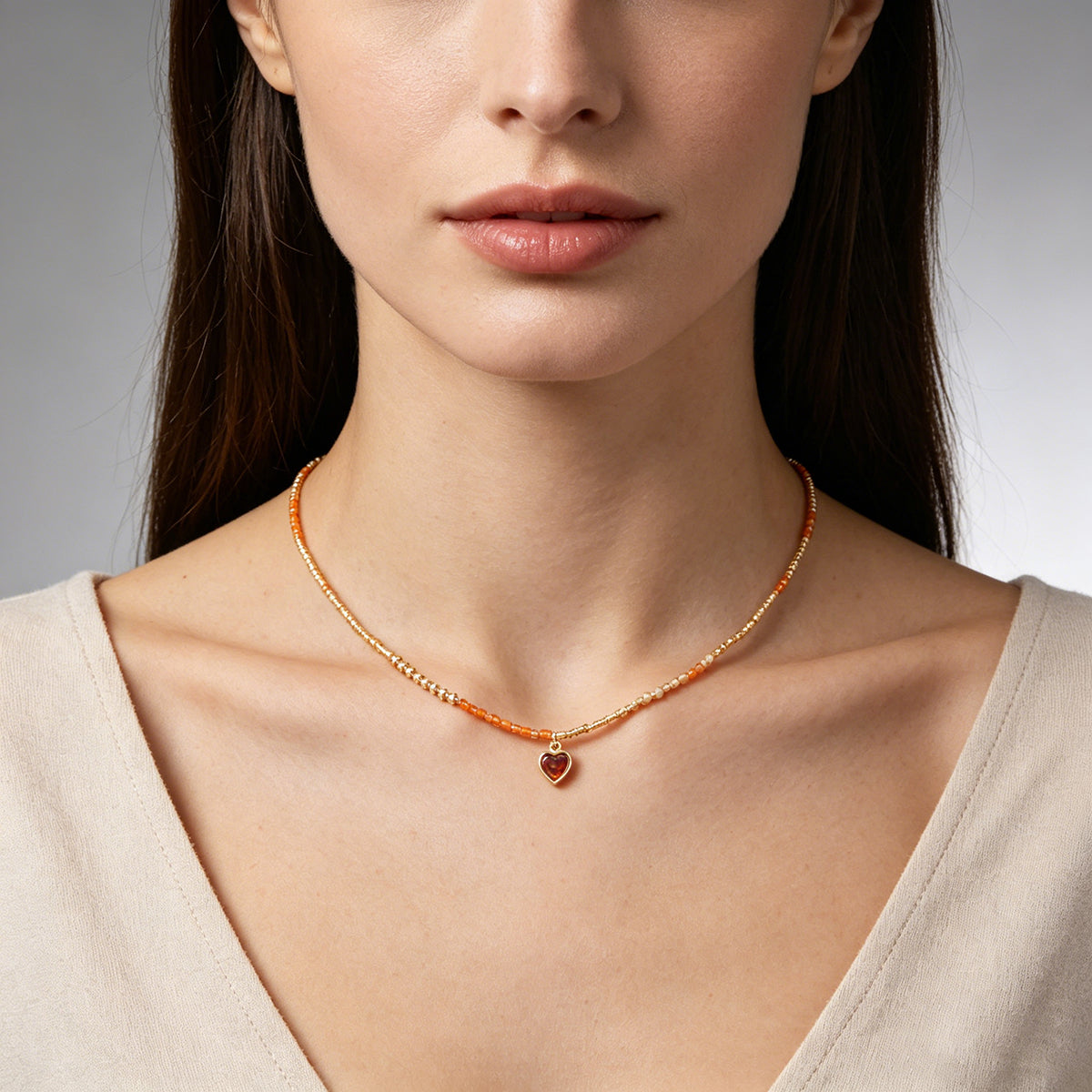 Handmade Customizable Miyuki Beads Necklace With Natural Stone