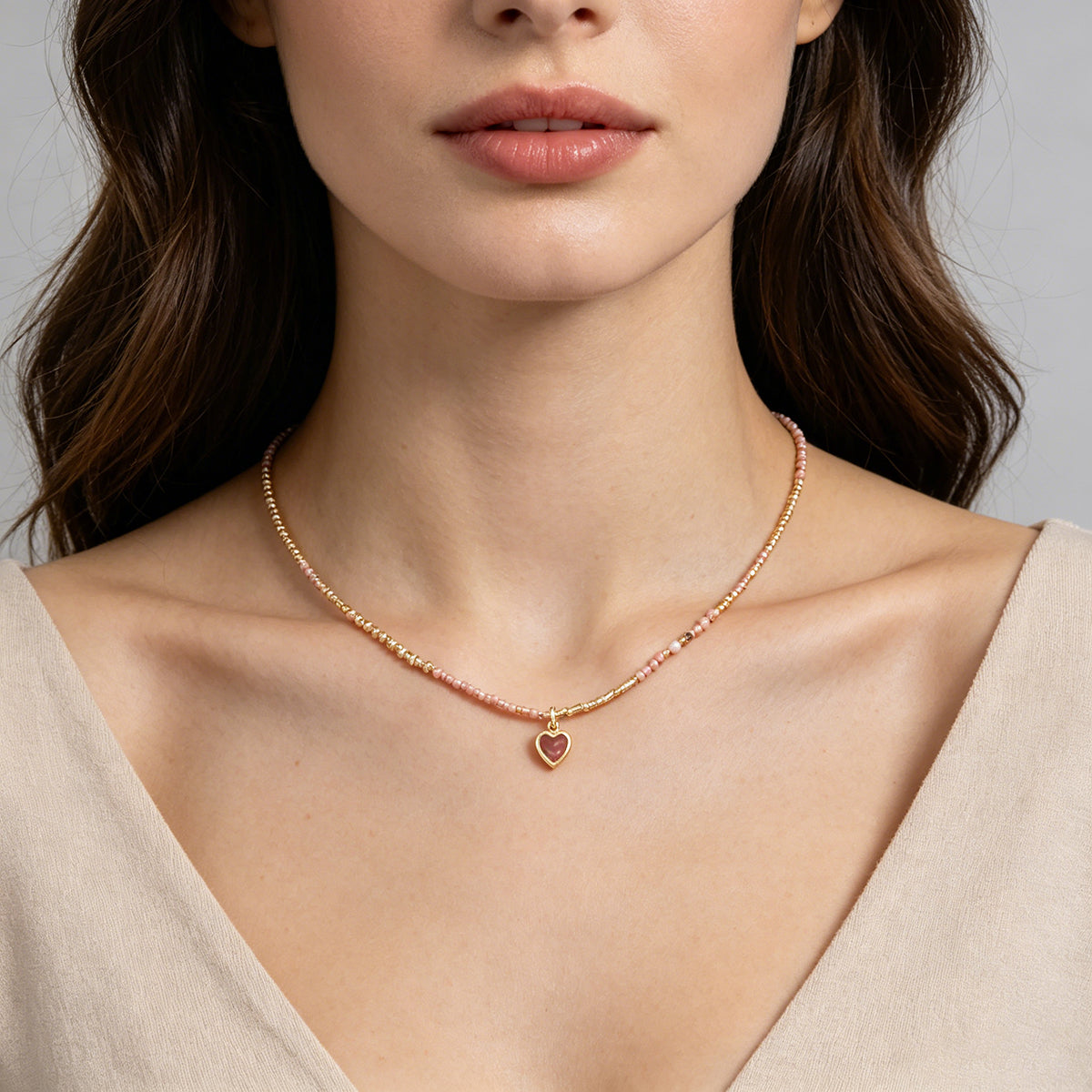 Handmade Customizable Miyuki Beads Necklace With Natural Stone
