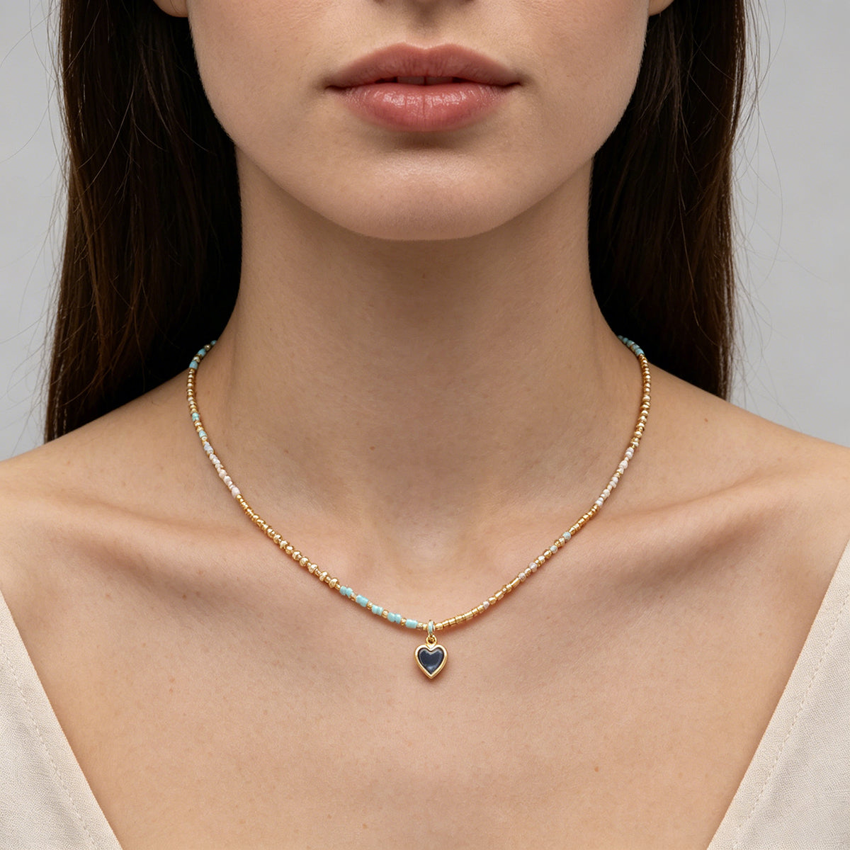 Handmade Customizable Miyuki Beads Necklace With Natural Stone