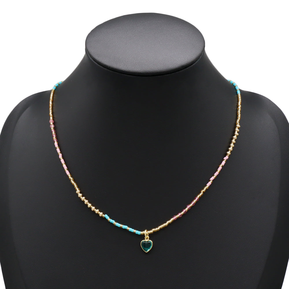 Handmade Customizable Miyuki Beads Necklace With Natural Stone
