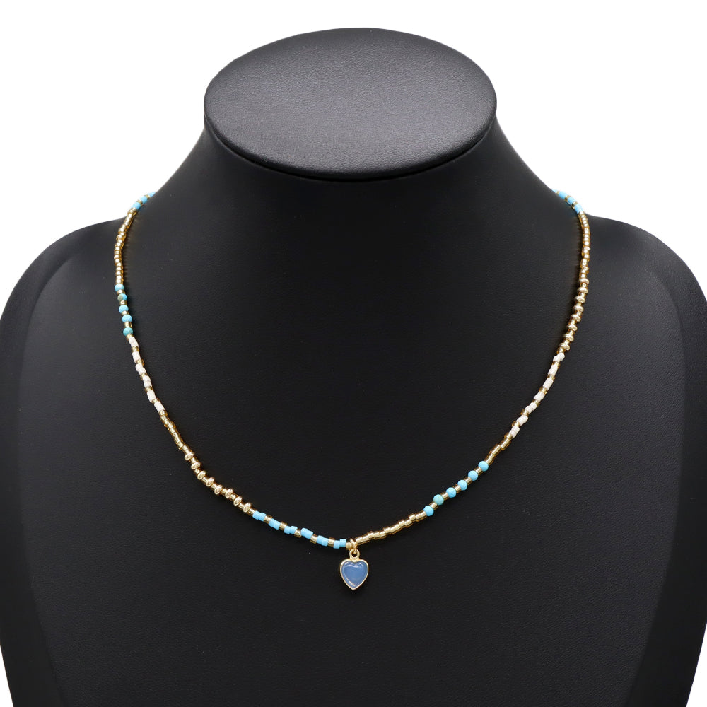 Handmade Customizable Miyuki Beads Necklace With Natural Stone