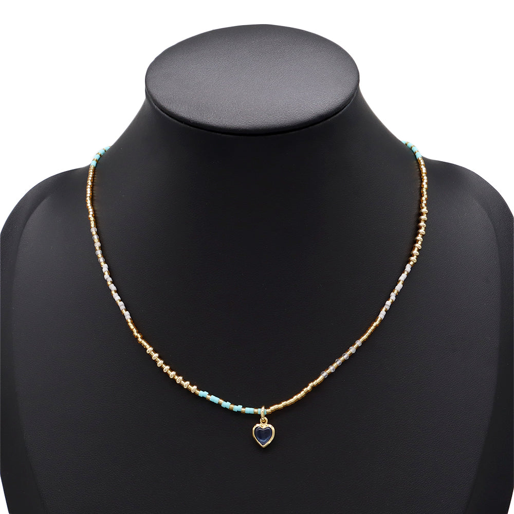 Handmade Customizable Miyuki Beads Necklace With Natural Stone