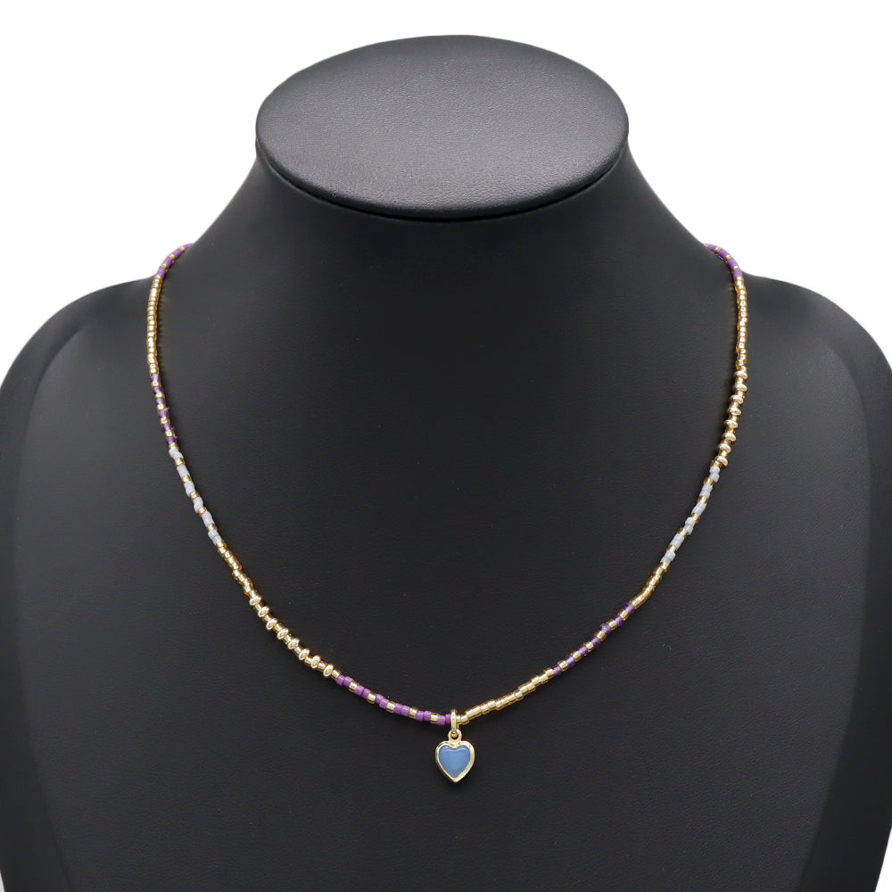 Handmade Customizable Miyuki Beads Necklace With Natural Stone