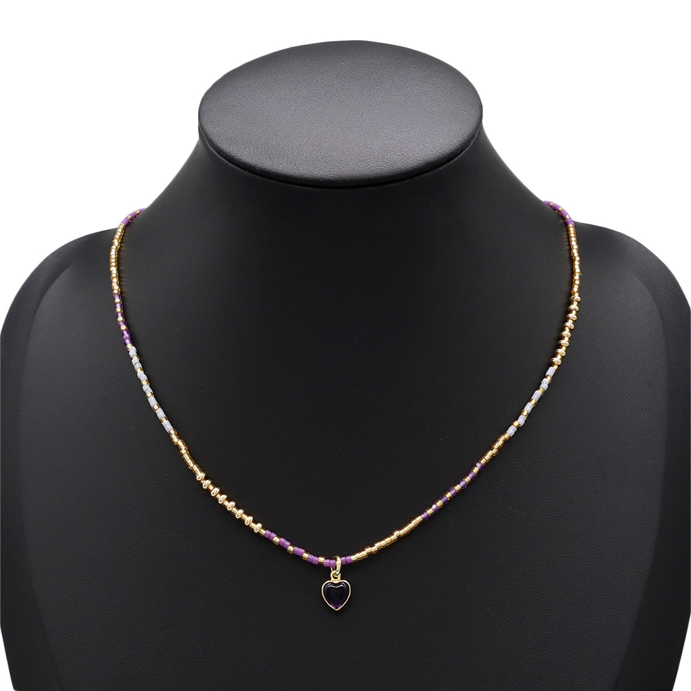 Handmade Customizable Miyuki Beads Necklace With Natural Stone