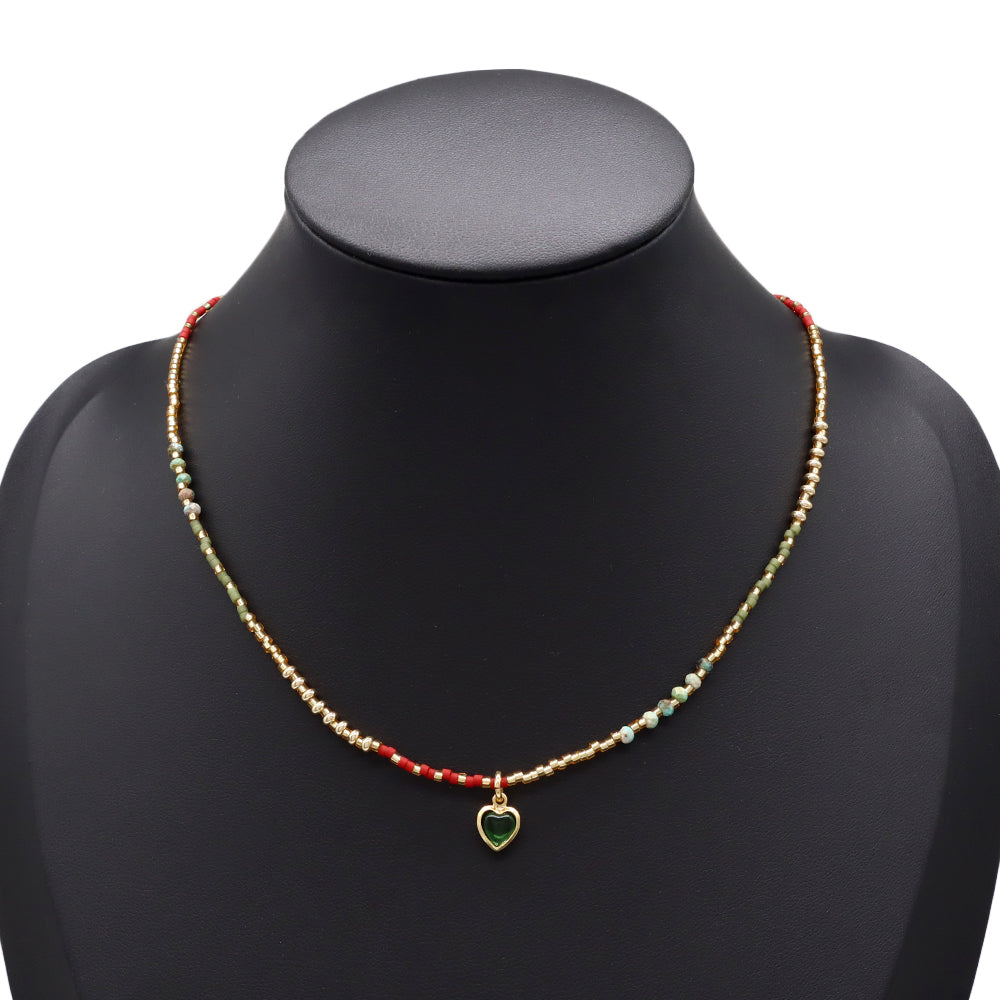 Handmade Customizable Miyuki Beads Necklace With Natural Stone