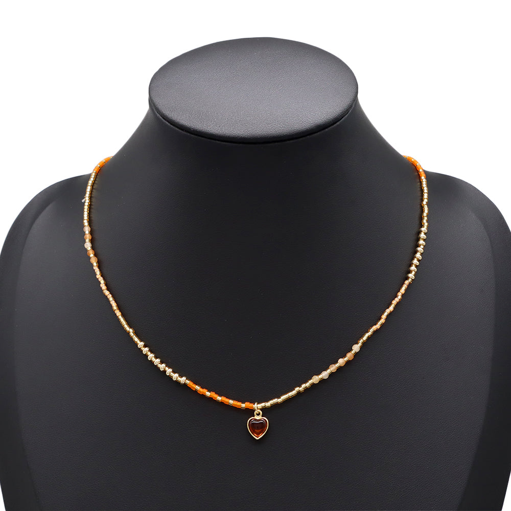 Handmade Customizable Miyuki Beads Necklace With Natural Stone