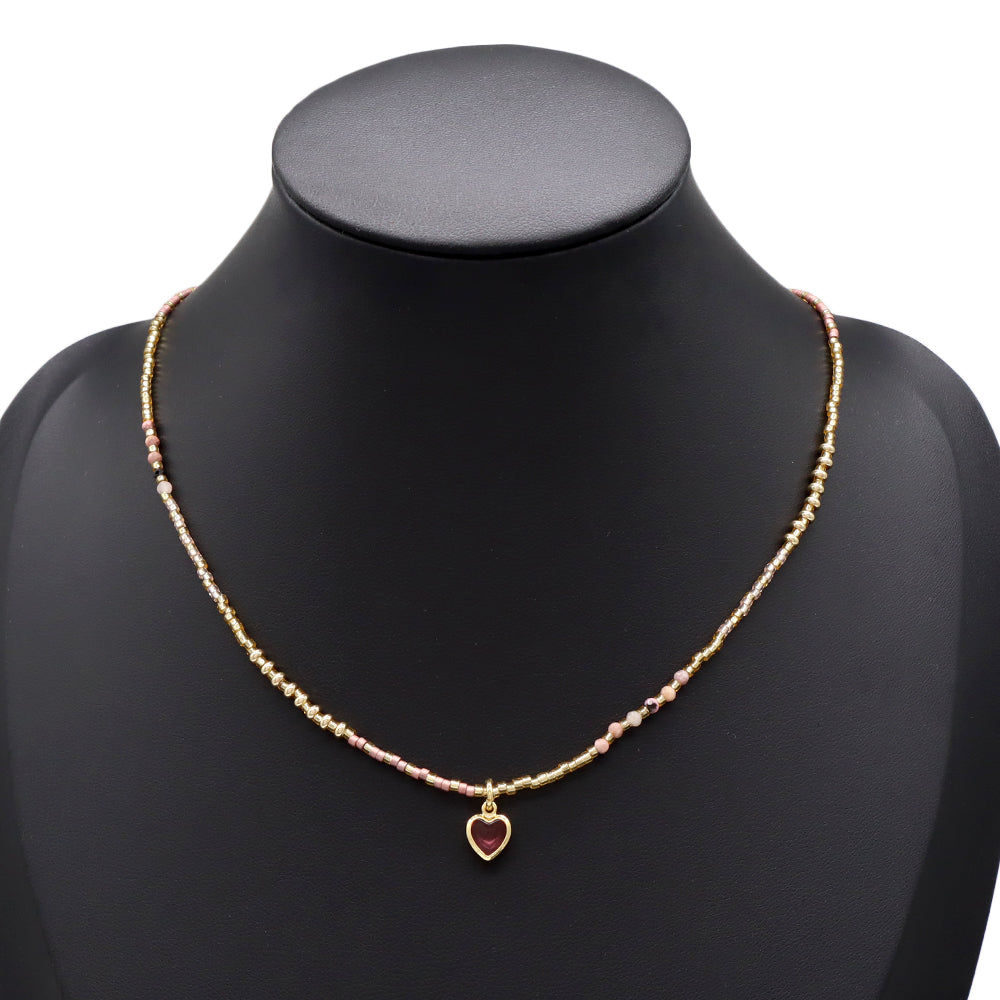 Handmade Customizable Miyuki Beads Necklace With Natural Stone