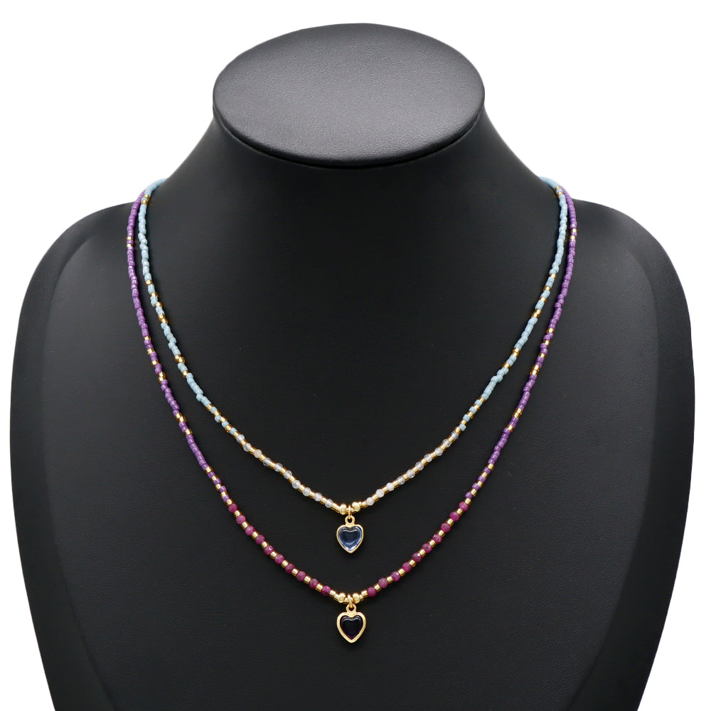 Handmade Customizable Miyuki Beads Necklace With Natural Stone